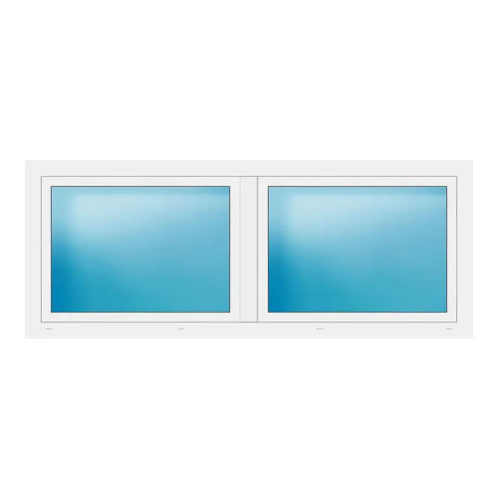 Zweiflügeliges Fenster 216x86 cm Weiß