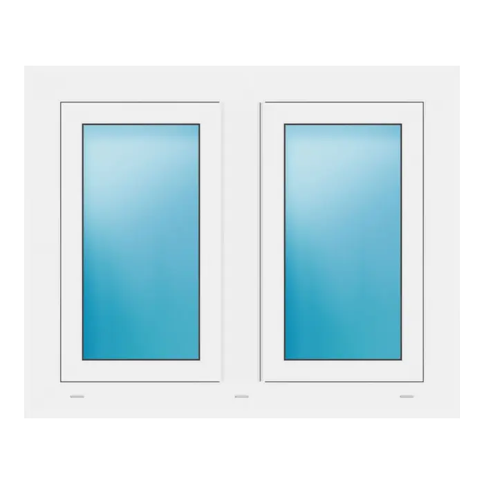 Zweiflügeliges Fenster 94,5x76,5 cm Weiß