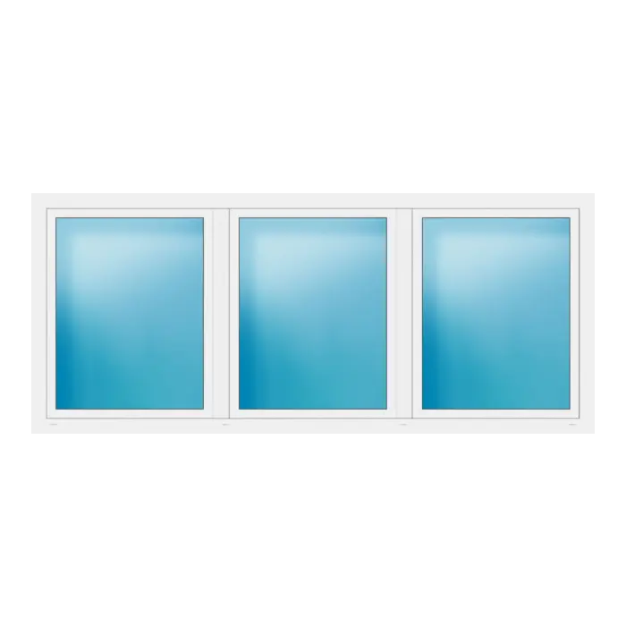 Dreiflügeliges Fenster 290x124 cm Weiß