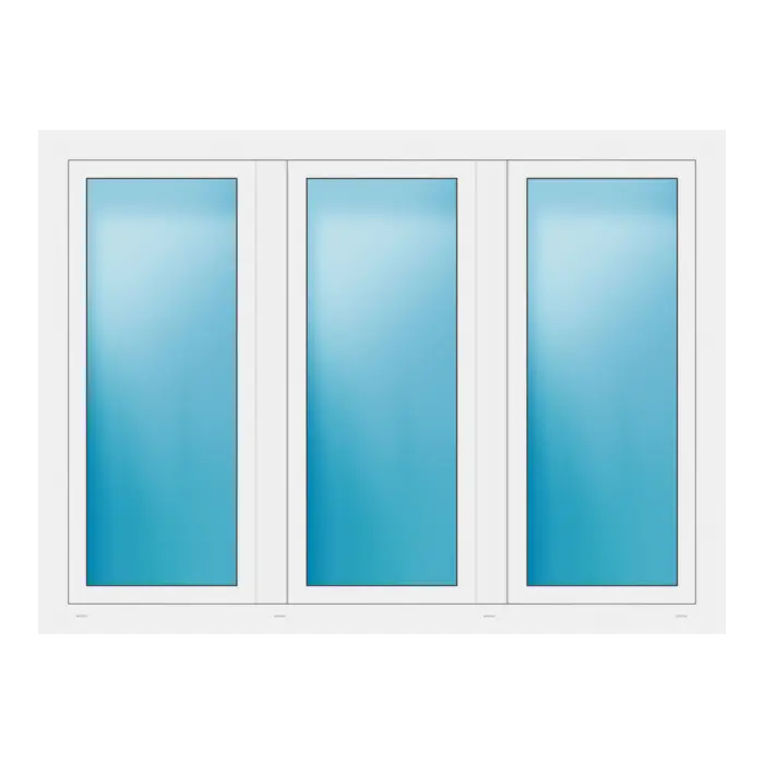 Dreiflügeliges Fenster 180x132 cm Weiß