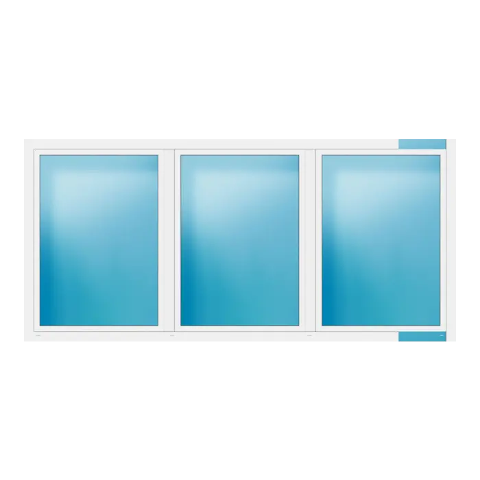 Dreiflügeliges Fenster 346x162 cm Weiß