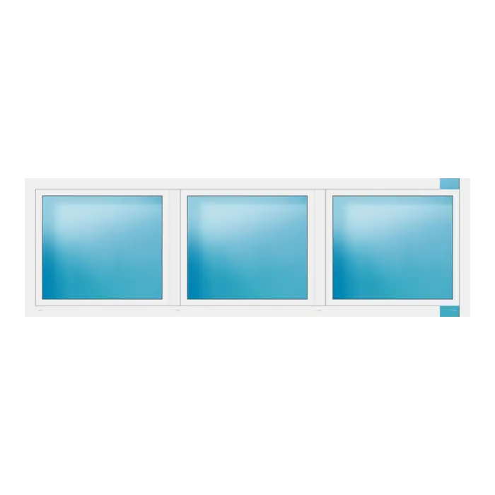 Dreiflügeliges Fenster 322x100 cm Weiß
