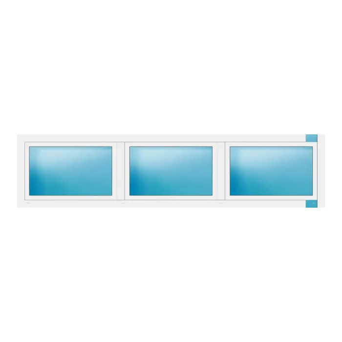Dreiflügeliges Fenster 320x76 cm Weiß
