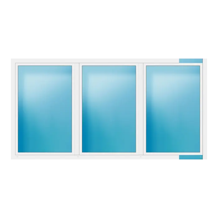 Dreiflügeliges Fenster 350x180 cm Weiß