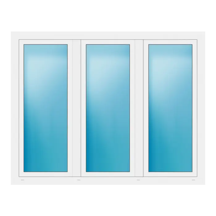 Dreiflügeliges Fenster 190x150 cm Weiß