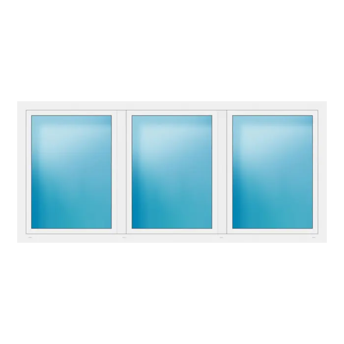 Dreiflügeliges Fenster 276x126 cm Weiß