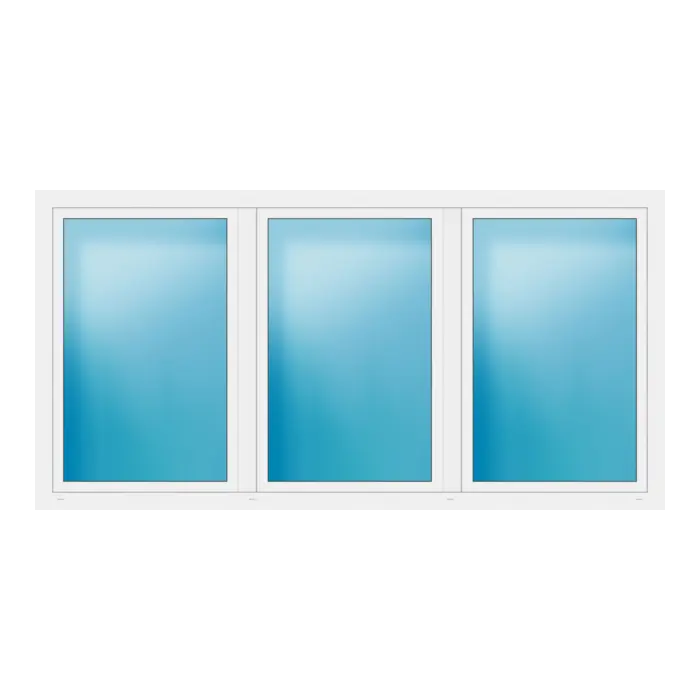 Dreiflügeliges Fenster 280x142 cm Weiß