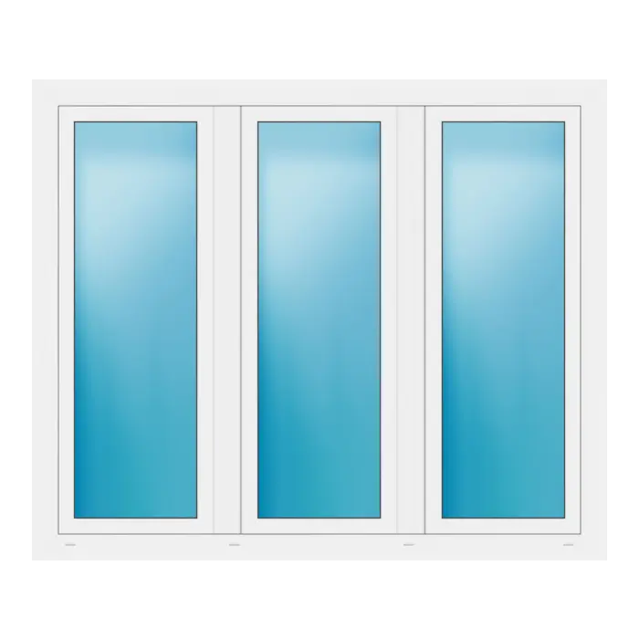 Dreiflügeliges Fenster 172x144 cm Weiß