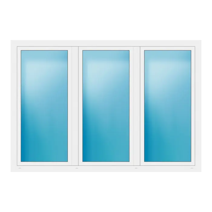 Dreiflügeliges Fenster 234x162 cm Weiß