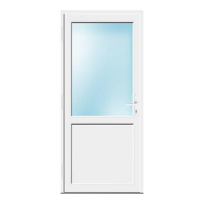 Nebeneingangstür 90x200 cm Anthrazit genarbt 2/3 Glas