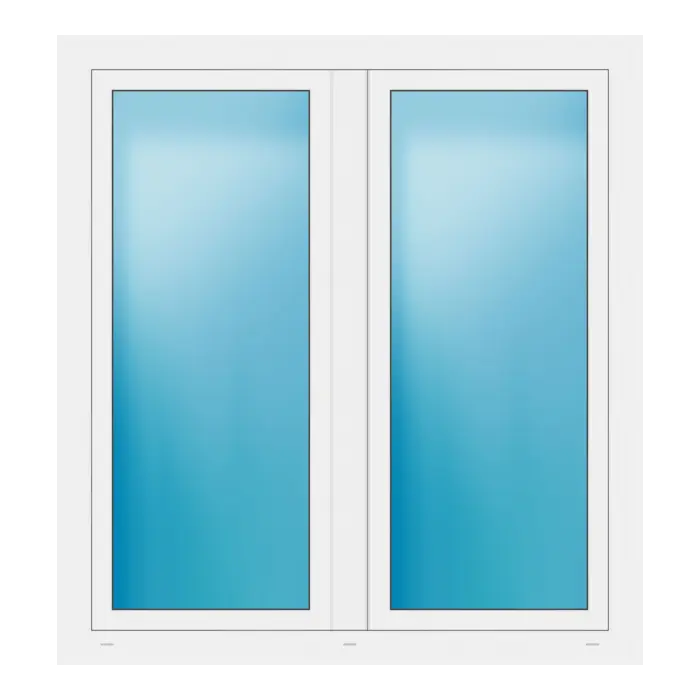 Zweiflügeliges Fenster 134x144 cm Weiß