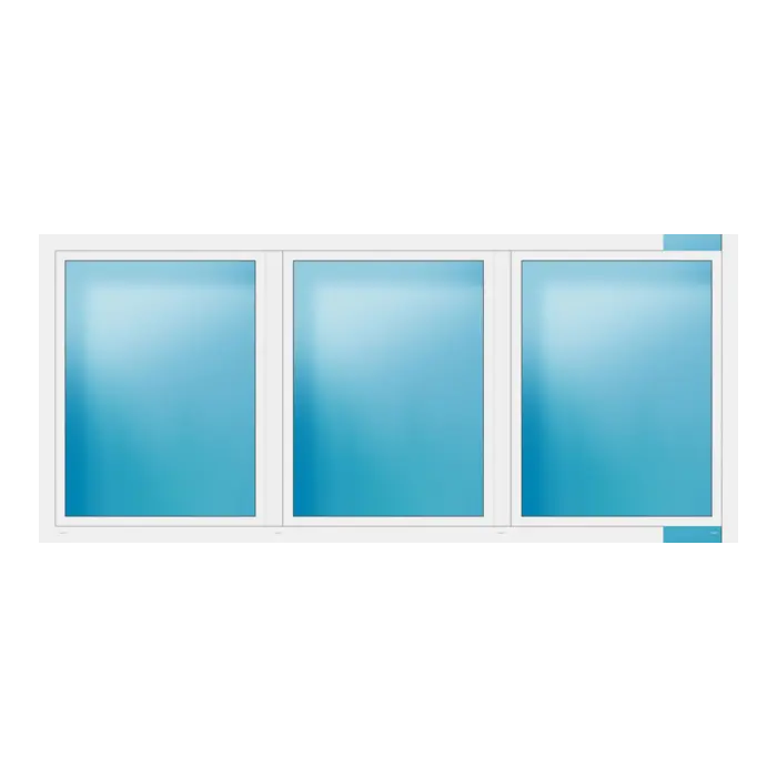 Dreiflügeliges Fenster 336x148 cm Weiß