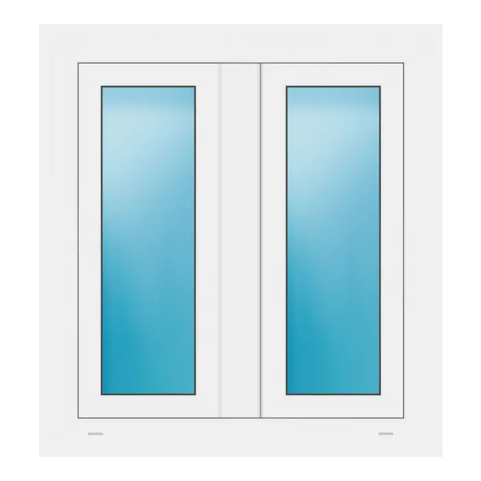 Zweiflügeliges Fenster 82x88 cm Weiß
