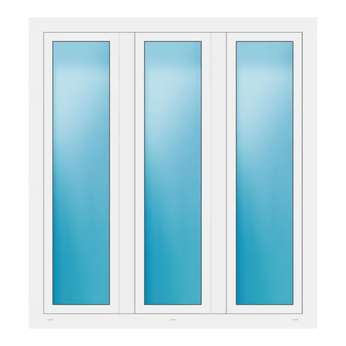 Dreiflügeliges Fenster 152x164 cm Weiß