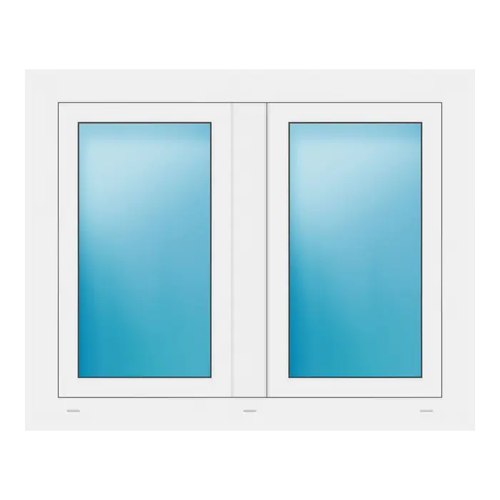 Zweiflügeliges Fenster 107x86 cm Weiß
