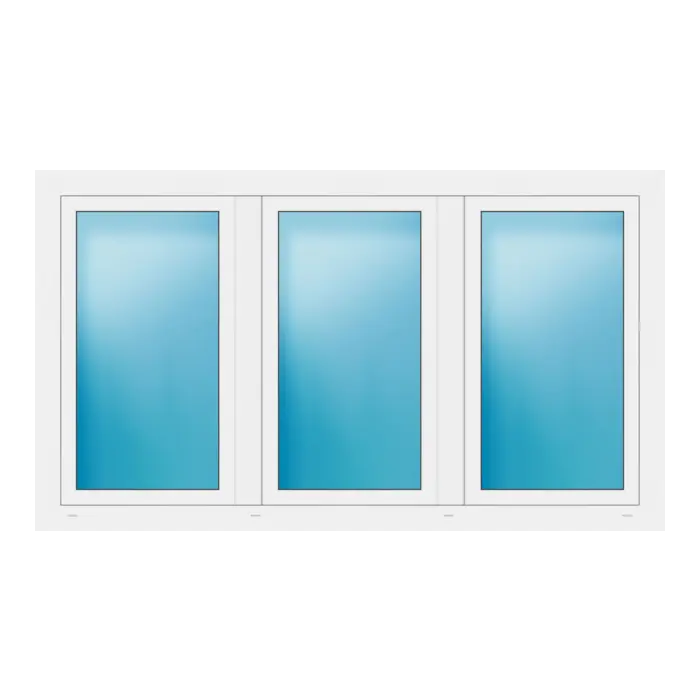 Dreiflügeliges Fenster 193x110,5 cm Weiß