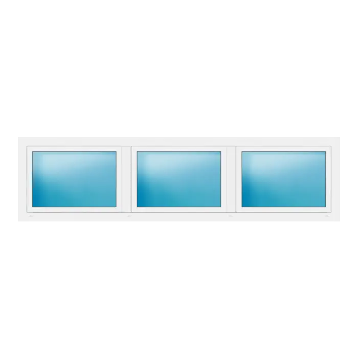 Dreiflügeliges Fenster 282x74 cm Weiß