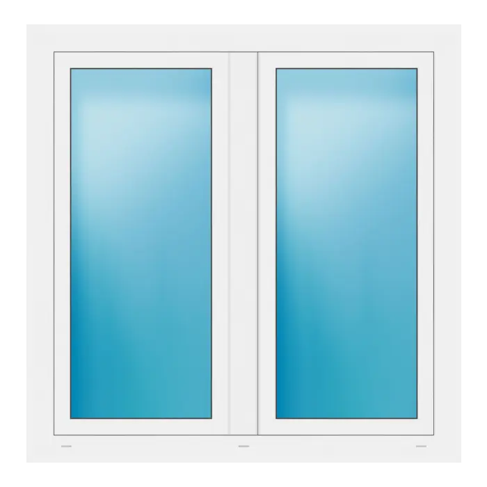 Zweiflügeliges Fenster 125x126 cm Weiß