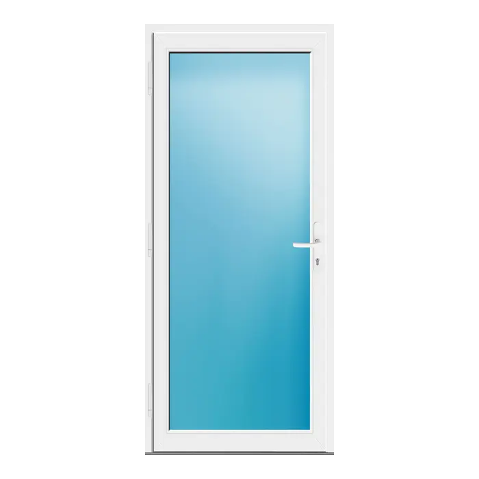 Nebeneingangstür 88x201 cm Weiß Vollglas