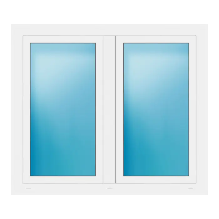 Zweiflügeliges Fenster 130x113 cm Weiß
