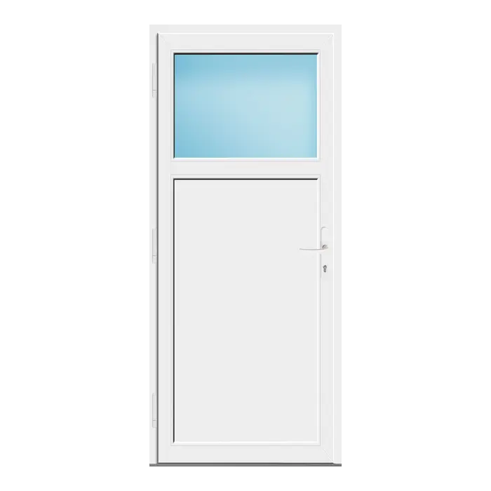 Nebeneingangstür 86x198 cm Weiß 1/3 Glas