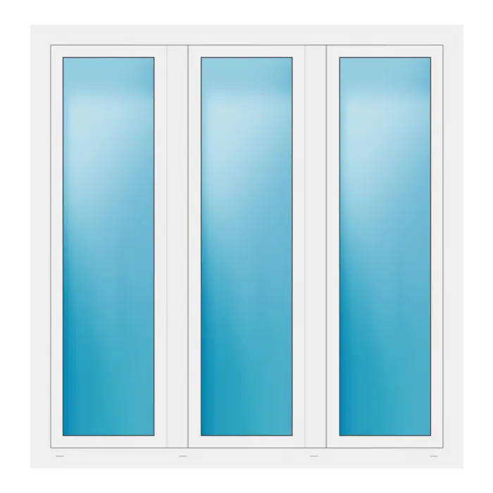 Dreiflügeliges Fenster 168x172 cm Weiß