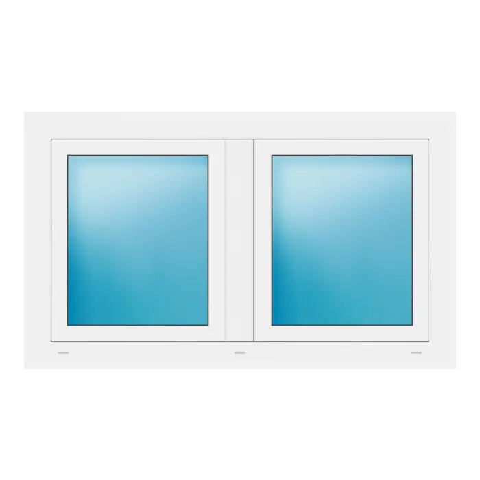 Zweiflügeliges Fenster 126x75 cm Weiß