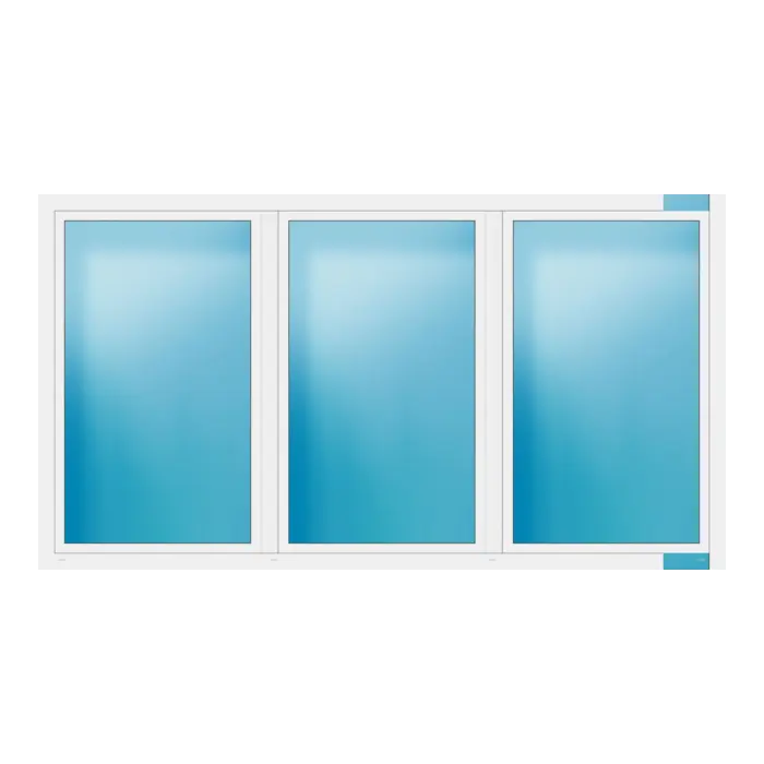 Dreiflügeliges Fenster 330x180 cm Weiß