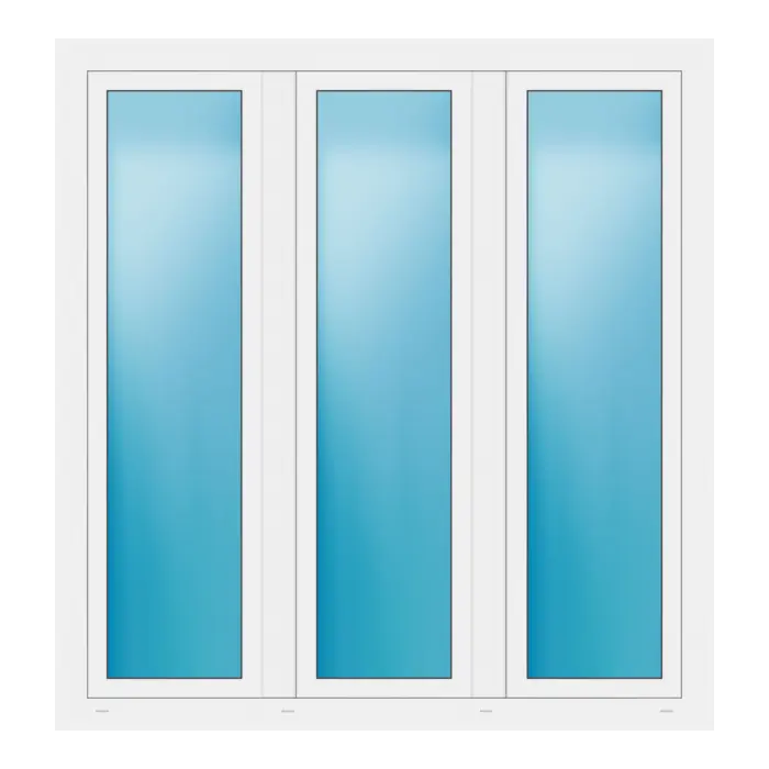 Dreiflügeliges Fenster 160x168 cm Weiß