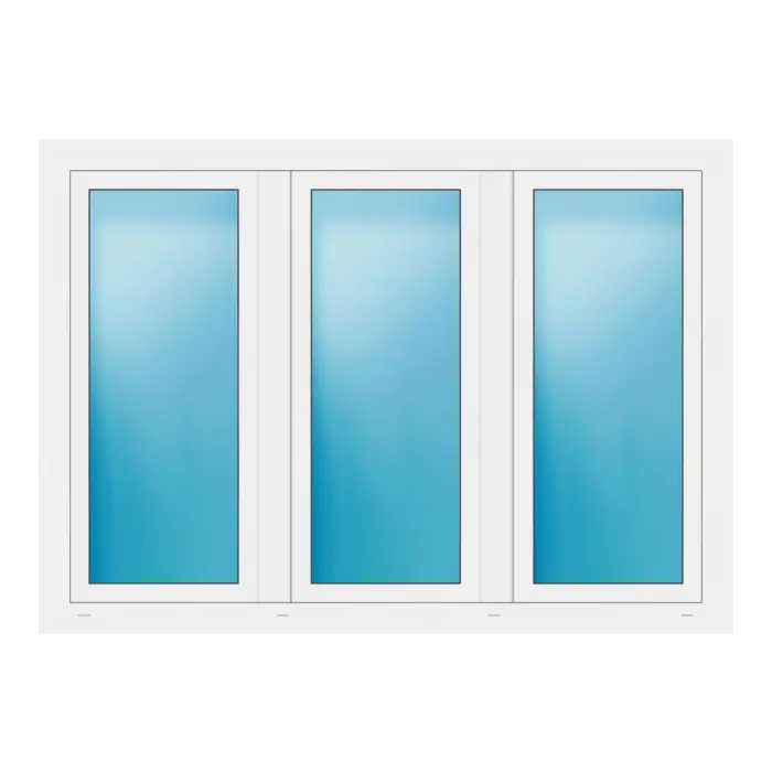 Dreiflügeliges Fenster 174x124 cm Weiß