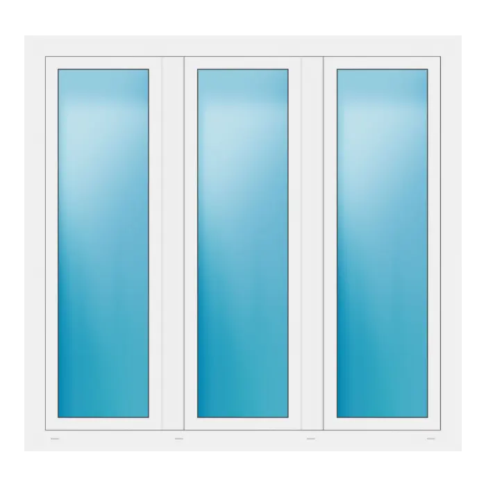 Dreiflügeliges Fenster 164x156 cm Weiß