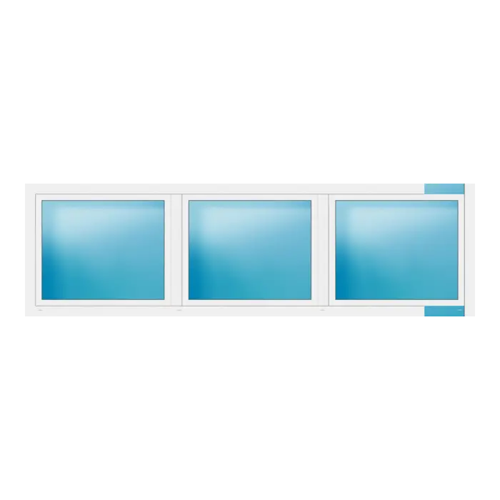 Dreiflügeliges Fenster 338x100 cm Weiß