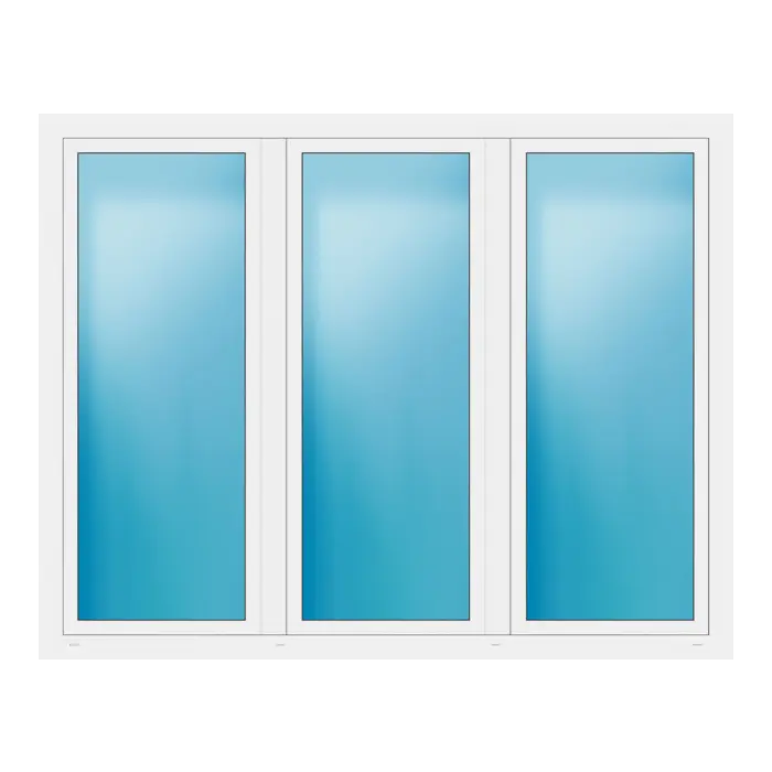 Dreiflügeliges Fenster 224x176 cm Weiß