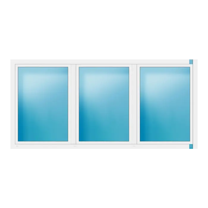Dreiflügeliges Fenster 314x150 cm Weiß