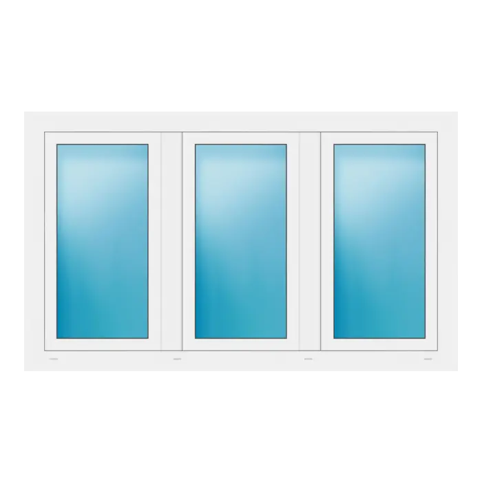 Dreiflügeliges Fenster 168x100,5 cm Weiß