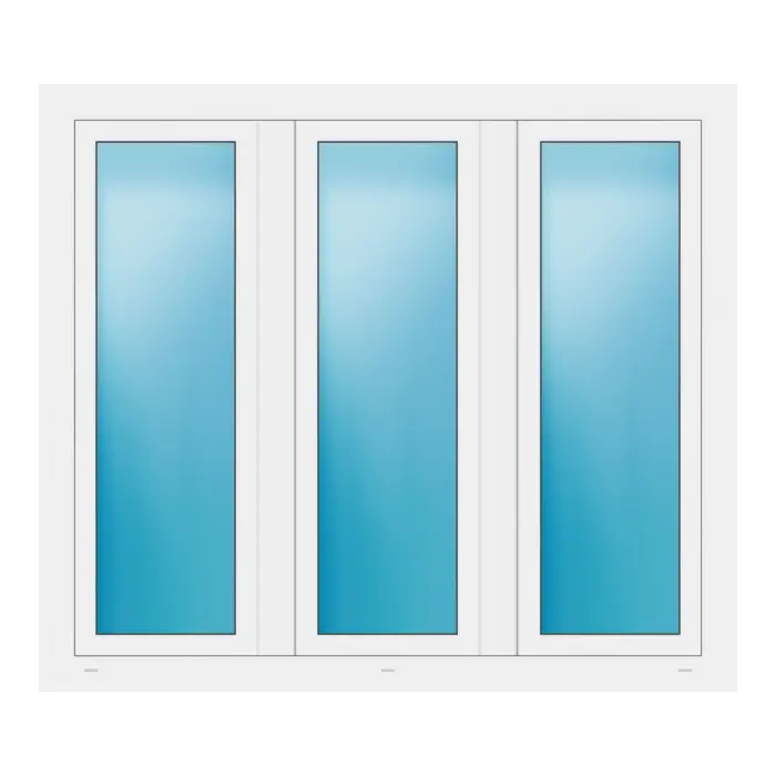 Dreiflügeliges Fenster 154x134 cm Weiß