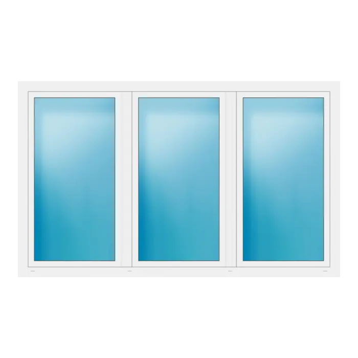 Dreiflügeliges Fenster 250x152 cm Weiß