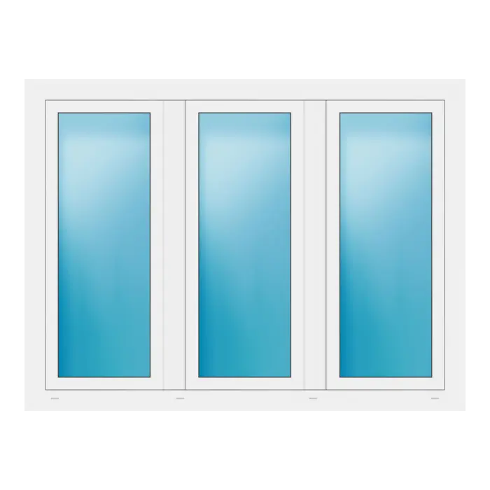Dreiflügeliges Fenster 166x125 cm Weiß