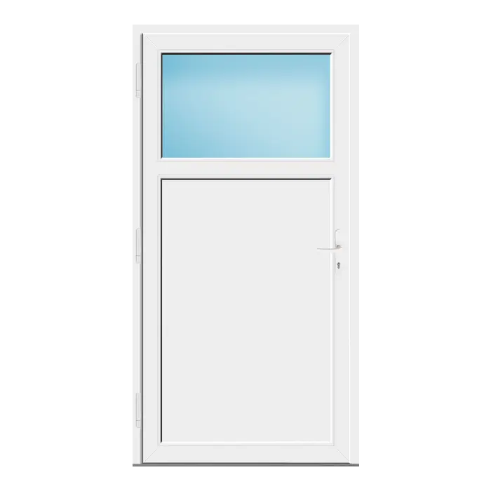 Nebeneingangstür 118x230 cm Weiß 1/3 Glas