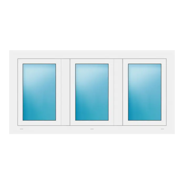 Dreiflügeliges Fenster 154x78 cm Weiß