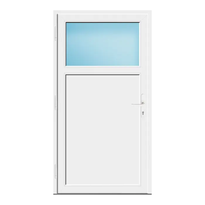 Nebeneingangstür 96x180 cm Anthrazit genarbt 1/3 Glas