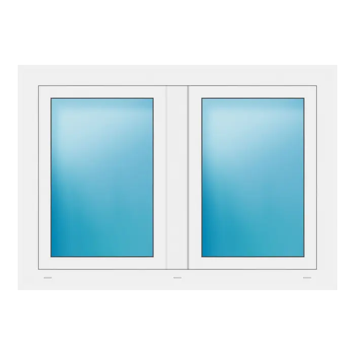 Zweiflügeliges Fenster 122x86 cm Weiß
