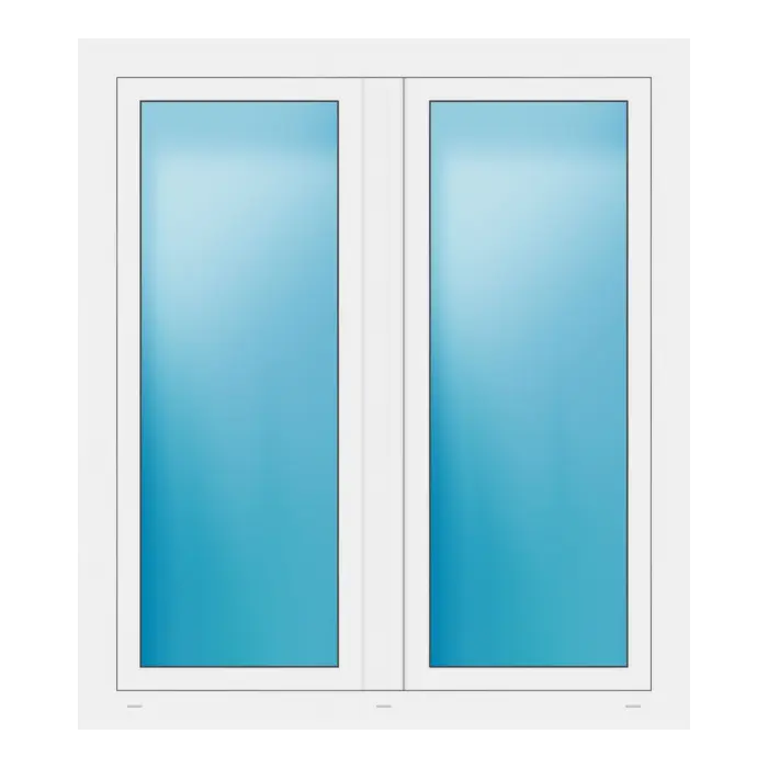Zweiflügeliges Fenster 124x140 cm Weiß