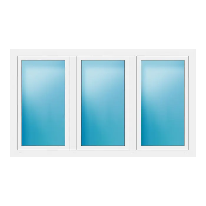 Dreiflügeliges Fenster 207x121 cm Weiß