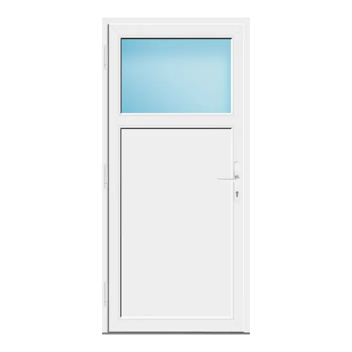 Nebeneingangstür 85x182 cm Weiß 1/3 Glas