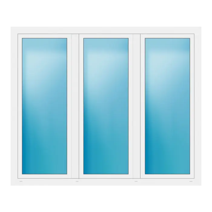 Dreiflügeliges Fenster 210x175 cm Weiß