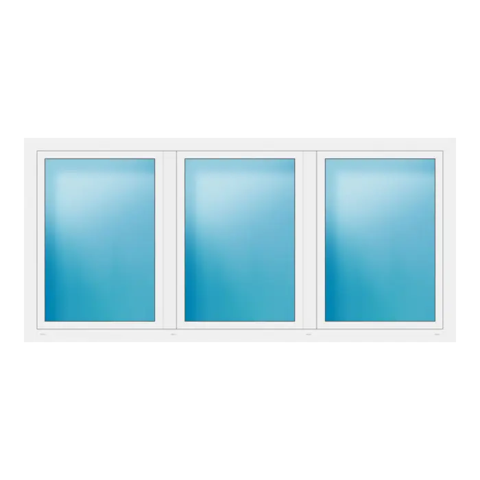 Dreiflügeliges Fenster 262x124 cm Weiß