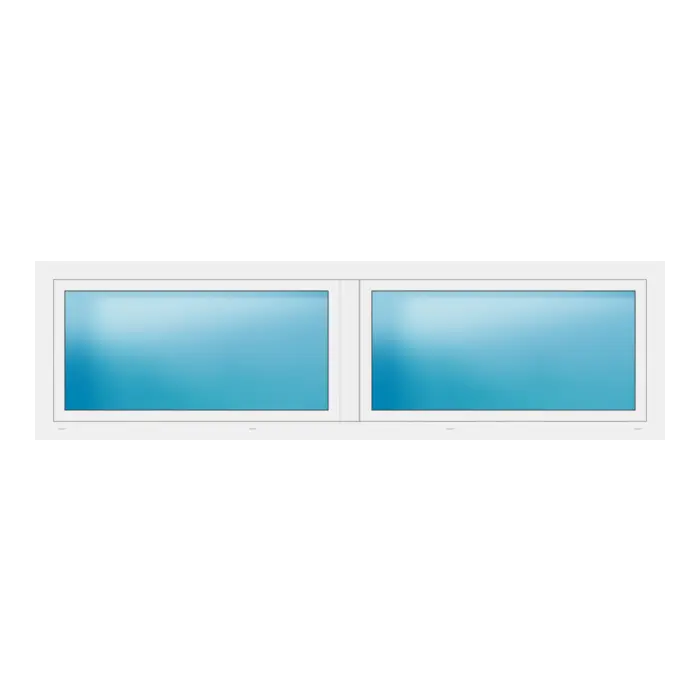 Zweiflügeliges Fenster 268x76 cm Weiß