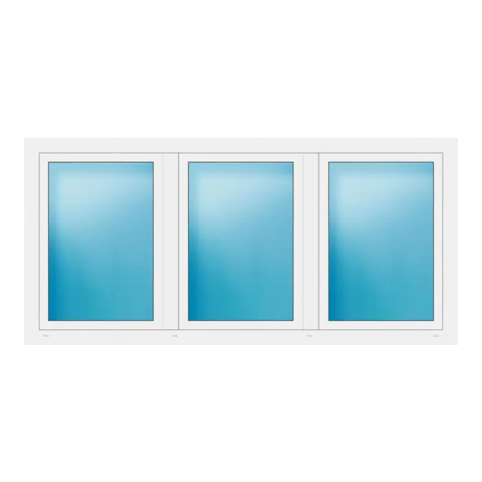 Dreiflügeliges Fenster 226x108 cm Weiß