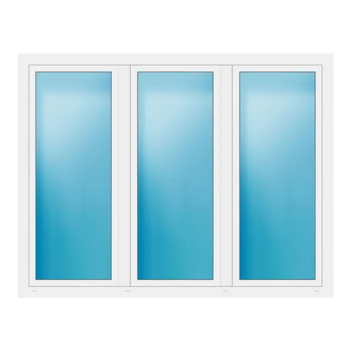 Dreiflügeliges Fenster 220x170 cm Weiß